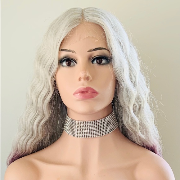 36” White Plum Synthetic Lace Front Wig for Cosplay & Events - Picture 8 of 11